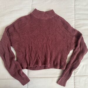 Hollister Textured Knit Sweater in Dusty Rose